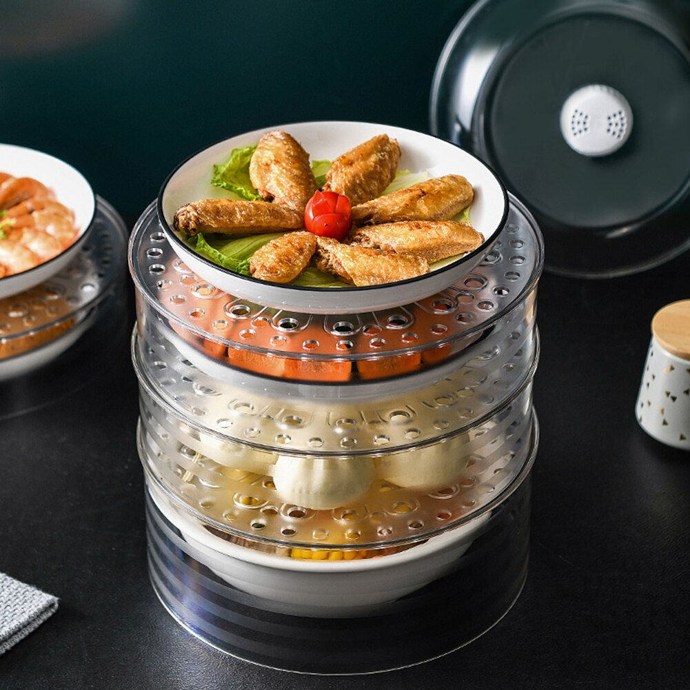 Household Stackable Insulation Dust Proof Food Container Leftover Lid Dish Cover