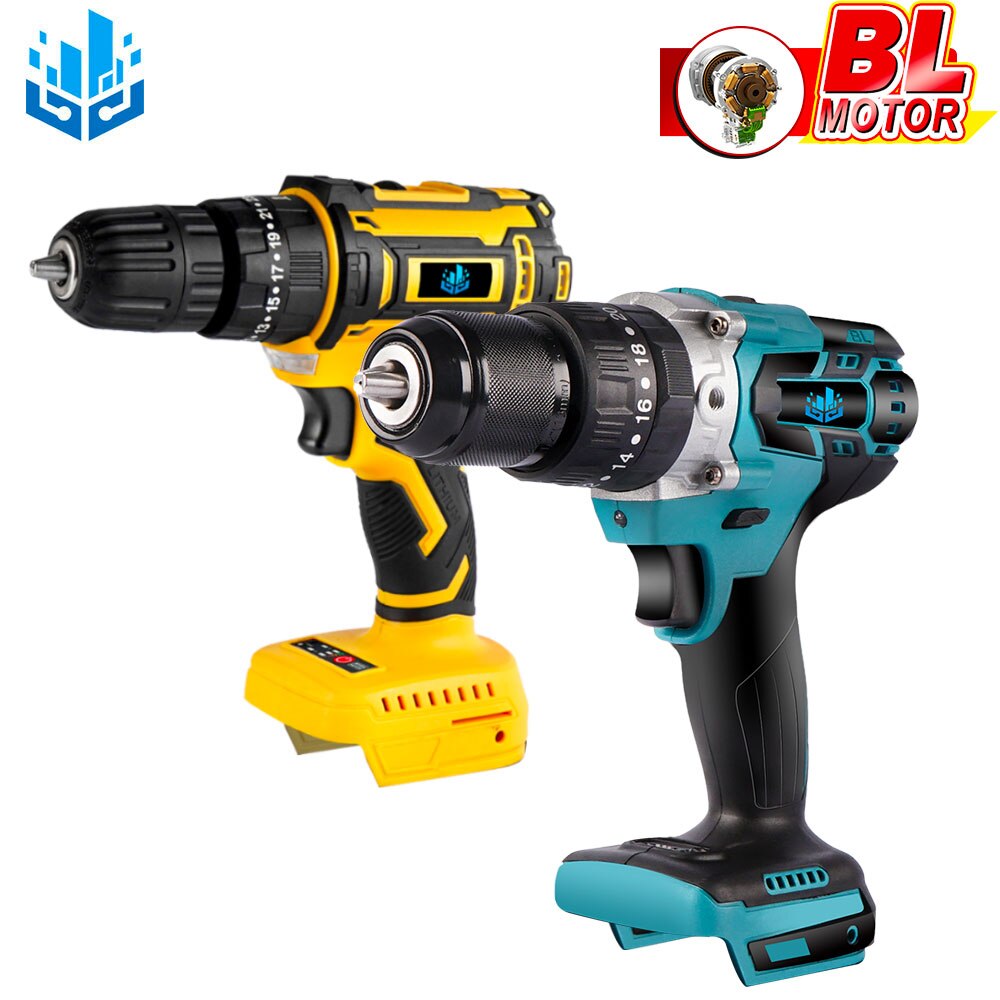 18V 13mm Brushless Electric Impact Drill Cordless Electric Screwdriver for Makita Battery 1830 1840 1850 1860 Power Tool