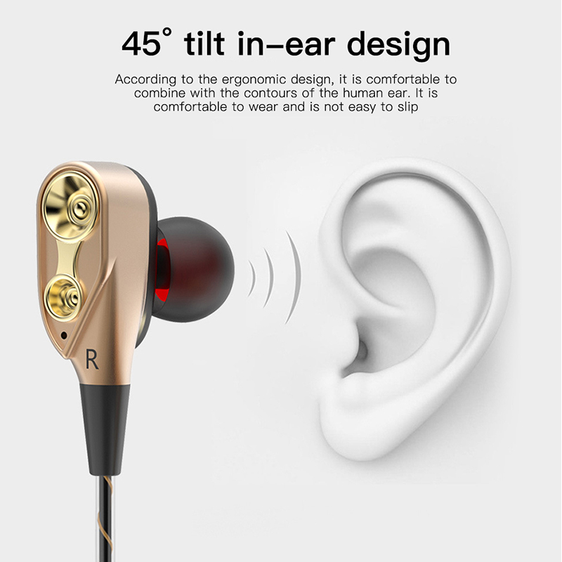 EARDECO Dual Stock in-ohr Kopfhörer Bass Stereo Telefon Kopfhörer Headset Mit Mikrofon Ohrhörer Für Xiaomi Huawei Samsung iPhone