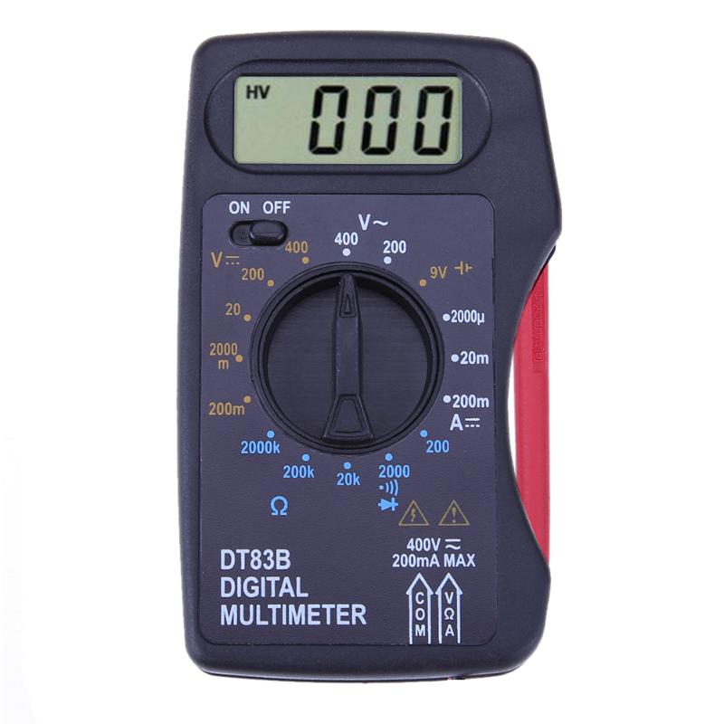 Portable DT83B Digital Multimeter Mini Ultra-thin Pocket Ammeter Voltmeter DC AC Resistor Ohm Meter Tester with Buzzer