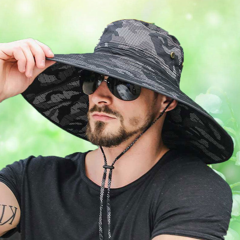 Summer Adjustable Fishing Hats for Men Sun Hat Uv Protection Fisherman Cap Outdoor Foldable Quick-Drying Tourism Unisex Wave Cap: A