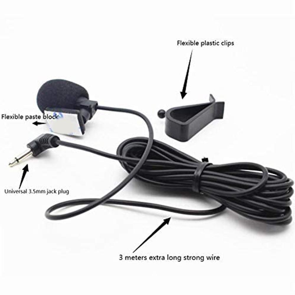 Micrófono externo para coche, dispositivo de Audio con conector de 3,5mm, Mini Radio estéreo con cable DVD, micrófono externo largo