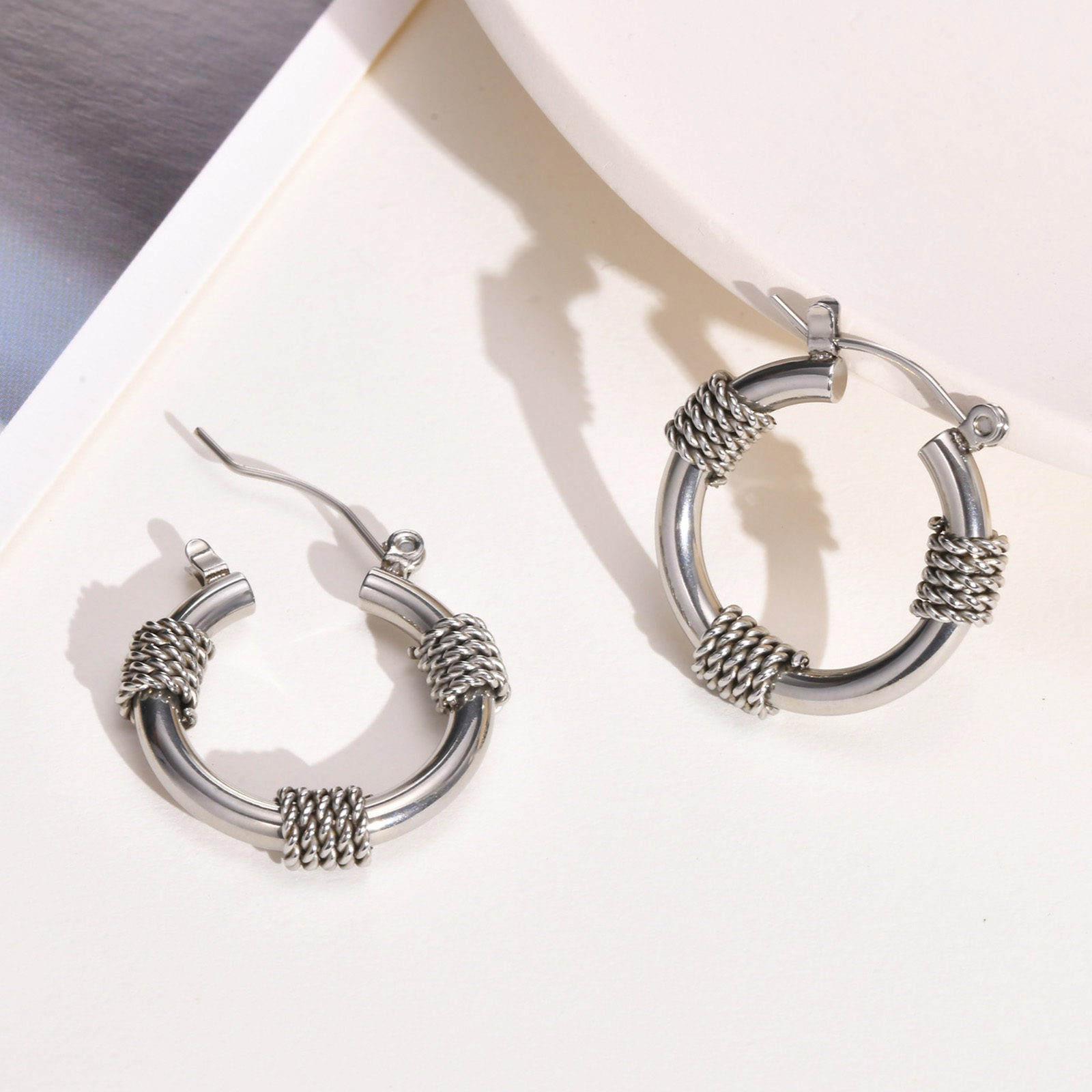 Mannen Hoop Earring, Roestvrij Staal Coil Wire Wrap Earing, Bali Hoepel Oorbellen Voor Mannen Vrouwen Sieraden.