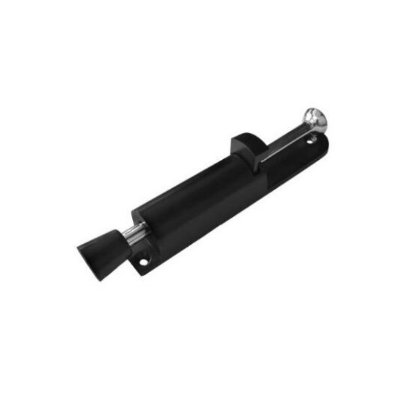 Heavy Duty Door Stopper Zinc Alloy Soft Rubber Foot Spring Loaded Easily Step-On Stoppers Holder ZM919: black
