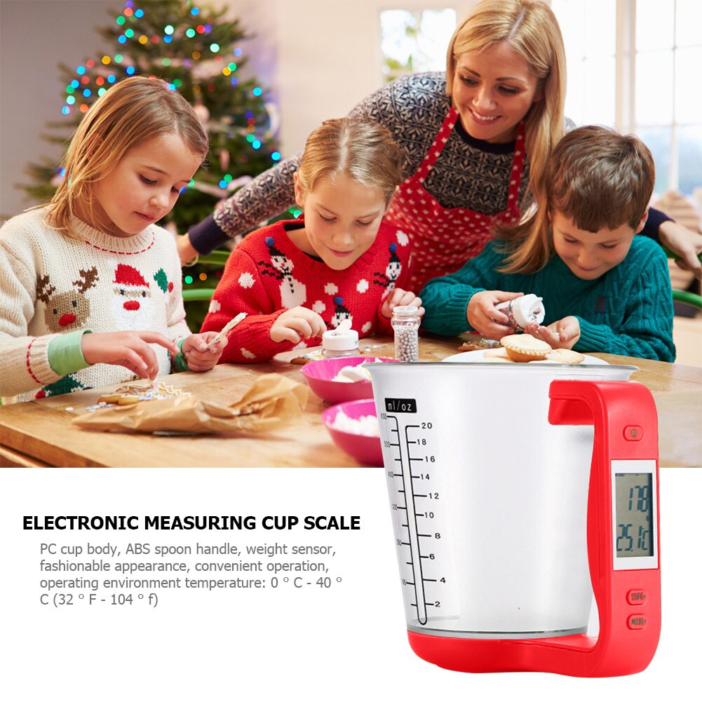 Kitchen Scales Digital Display Beaker Plastic Temperature Measurement Cups Electronic Tool Scale Large Capacity Measuring Tools