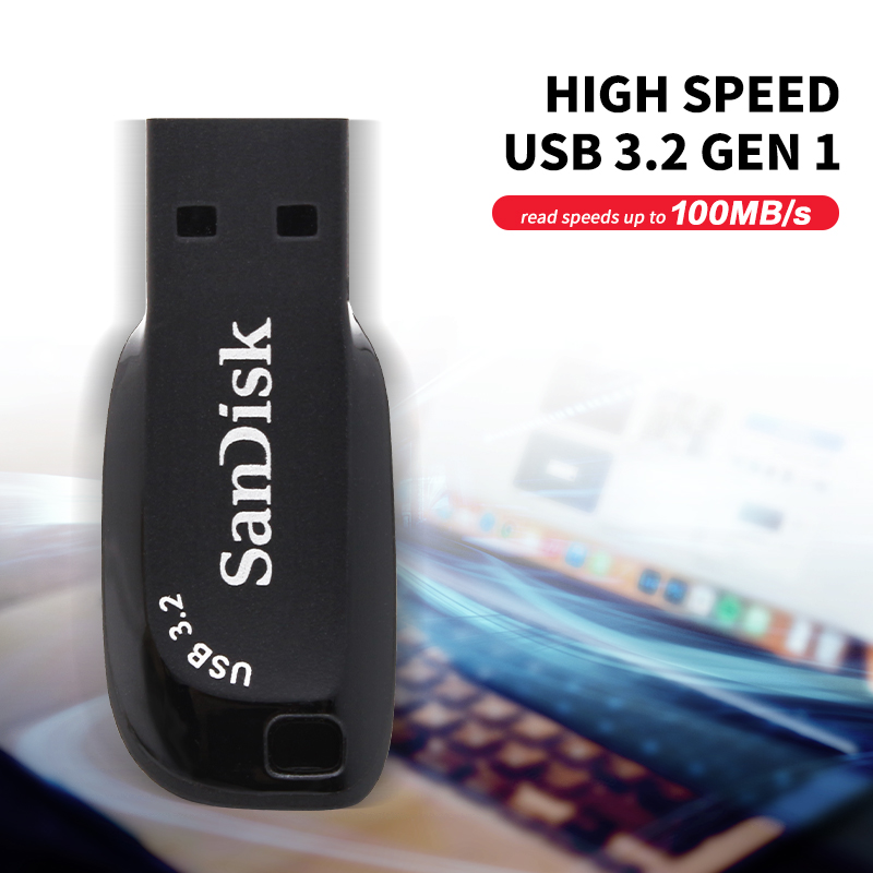 SanDisk USB 3.2 Blitz-Laufwerk 32 GB 64 GB 128 GB 256 GB tragbares Kuli-Laufwerk für Computer Original Erinnerung Stock U Disk Pendrive