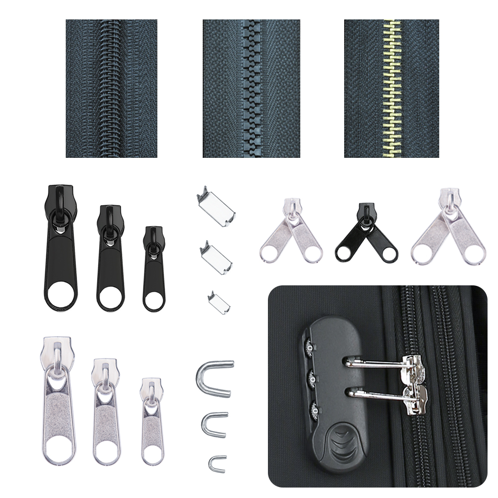 Pince d'installation de glissière métallique | Kit de réparation de fermeture éclair, pince de fermeture éclair, tirette de rechange, accessoires de tête veste de vêtement de couture 85 pièces/10 pièces