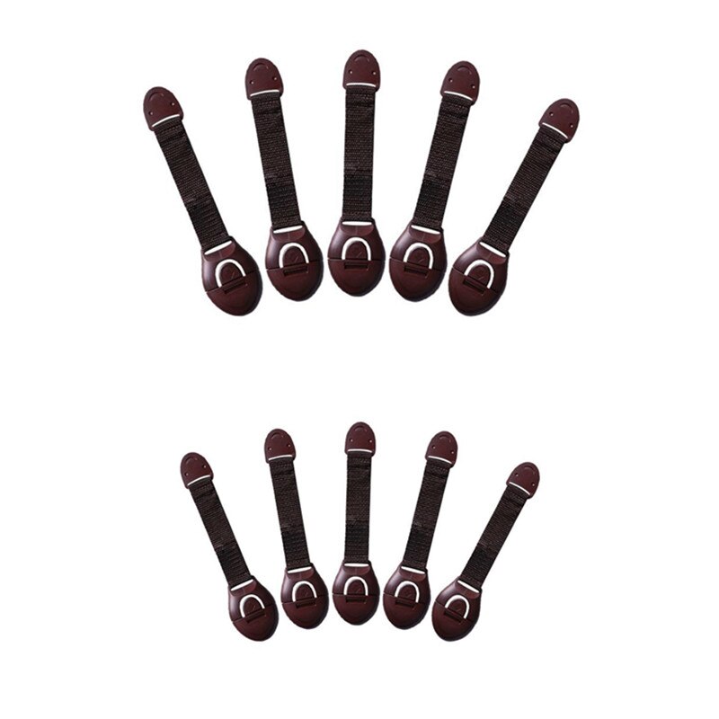 10 pz/lotto blocco bambini protezione dei bambini chiusura porte per bambini sicurezza sicurezza bambini protezione plastica blocco di sicurezza: caffè