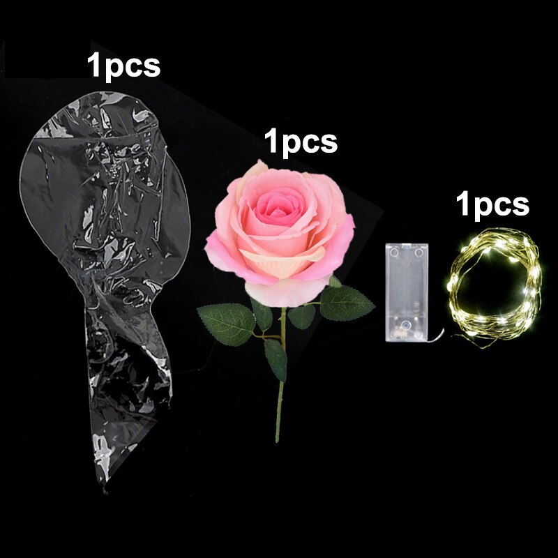 Kit de Globos Led transparentes, globo de burbujas de cuello ancho con luces, accesorios de flores para boda, decoración de PVC: Champagne powder
