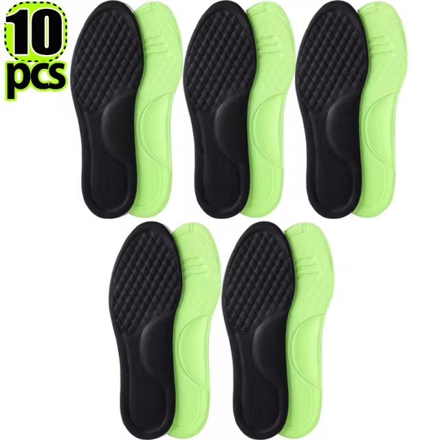 12/2pcs Sports Insoles for Shoes 5D Massage Soft Deodorant Breathable Shock Absorbant Cushion Running Insoles for Feet Men Women: Gold / 6
