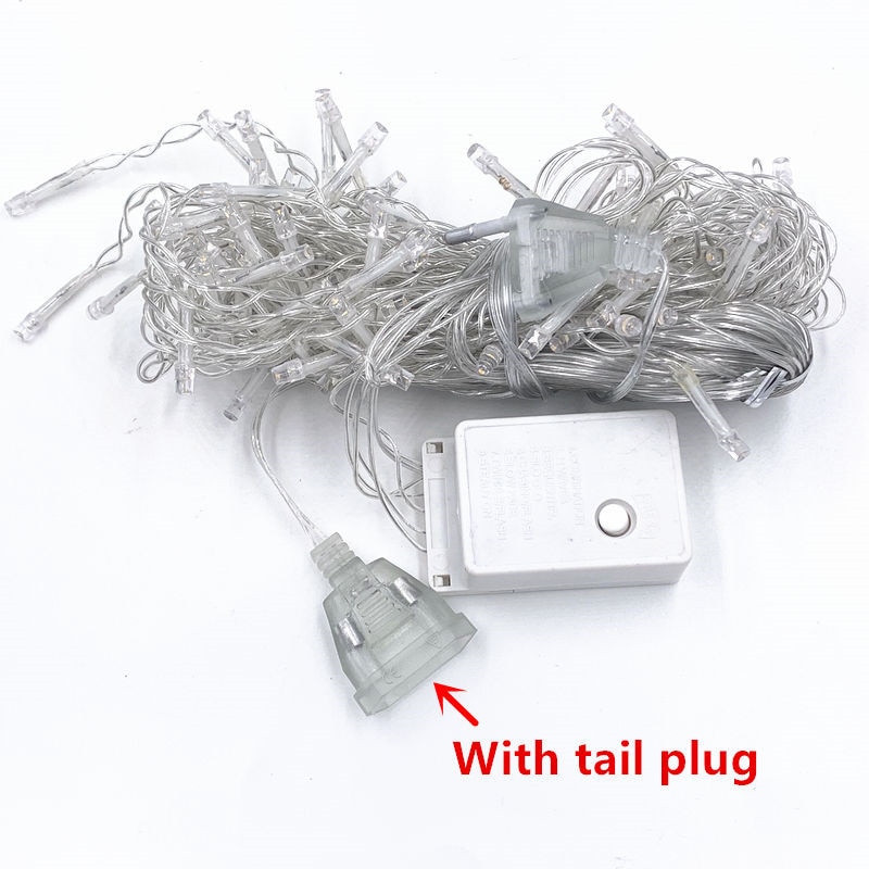 Julekrans led gardin istap lys 220v 4.5m 100 led innendørs led fest hage scene utendørs dekorativt lys