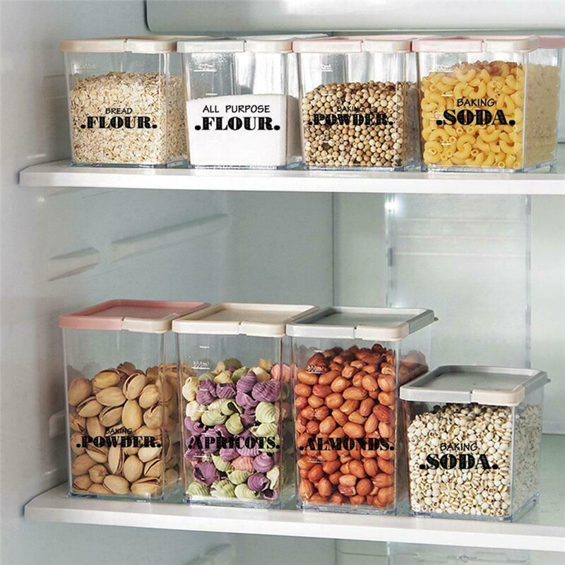 132X Waterproof Food Labels Adhesive Food Jar Name Labels Food Storage Freezer Sticker Paper for Kitchen Food Date Safe Supplies