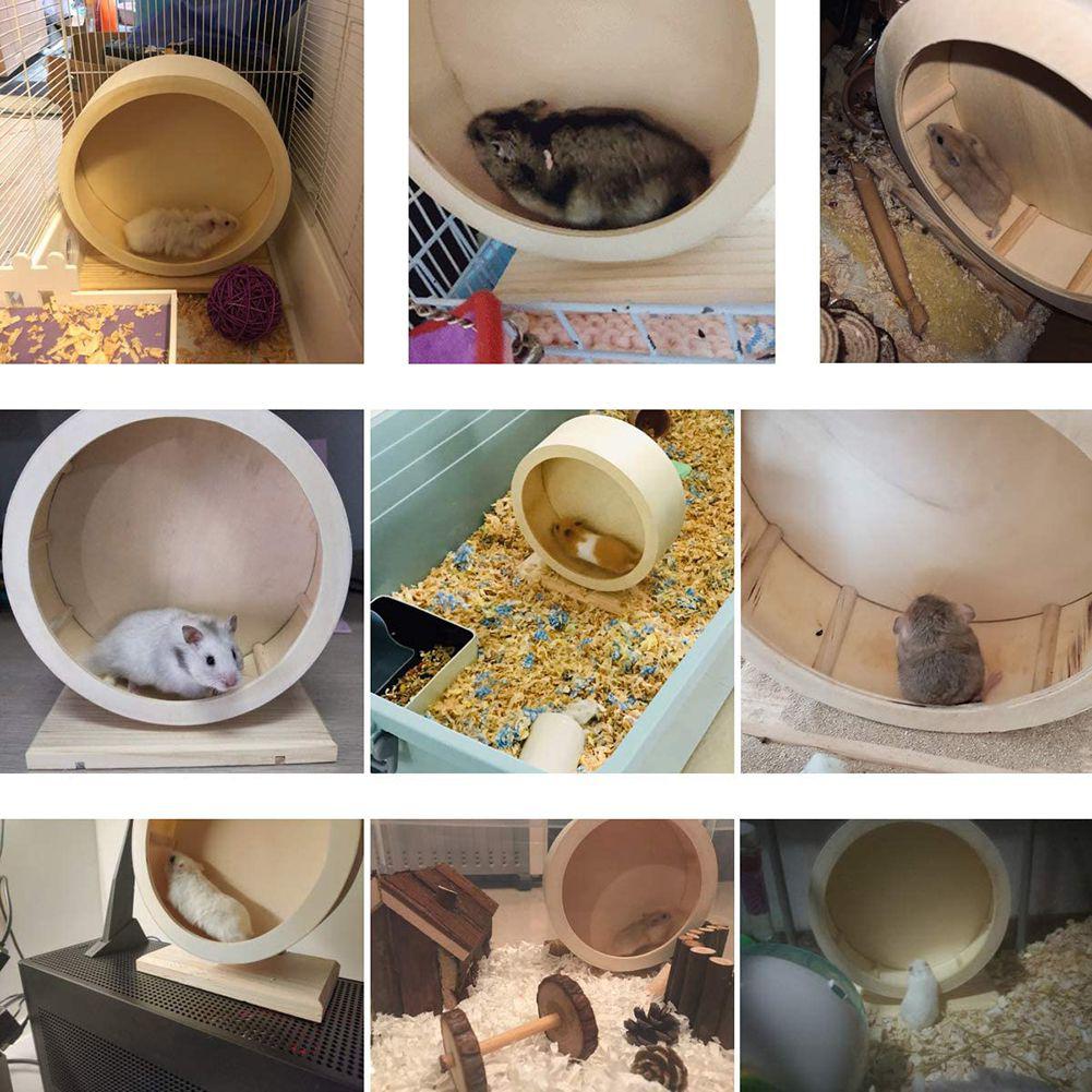Pets Exercise Wheel Hamster Wooden Mute Running Spinner Wheel Toy for Rat Gerbil Mice Chinchillas Hamster