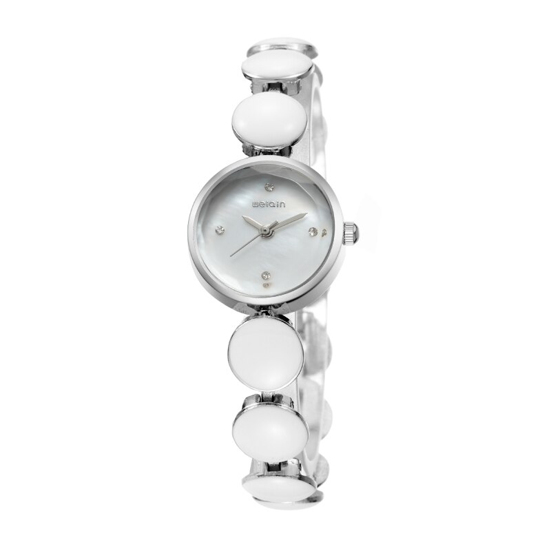 Weiqin Vrouwen Horloge Luxe Witte Riem Dameshorloge Stijlvolle Elegante Quartz Armband Horloge Vrouwen Montre Femme Eenvoudige
