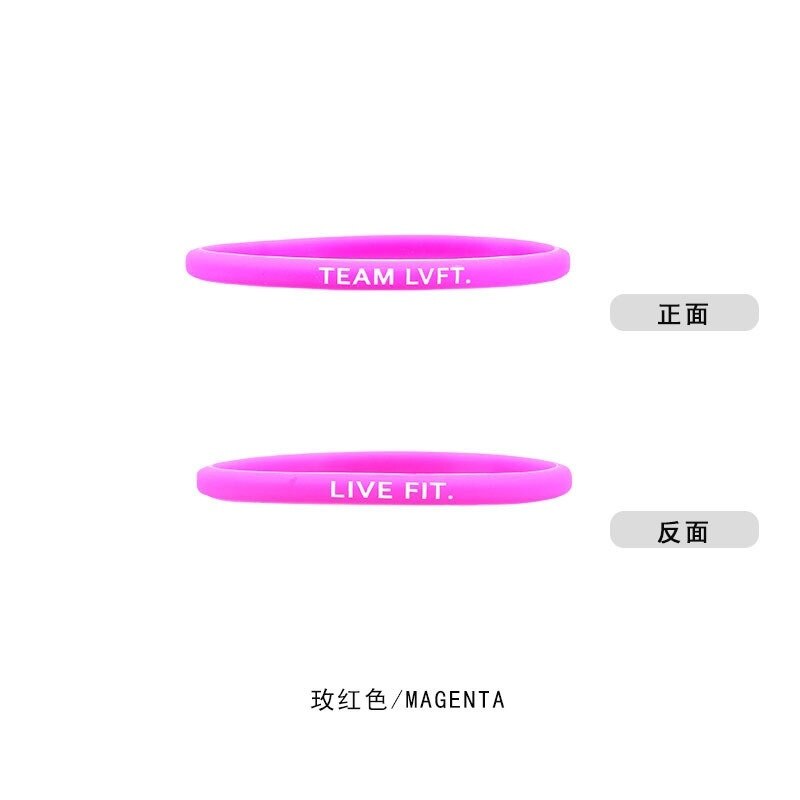 Rubberen polsbandjes live fit letter bedrukte sport siliconen armbanden: Rozenrood