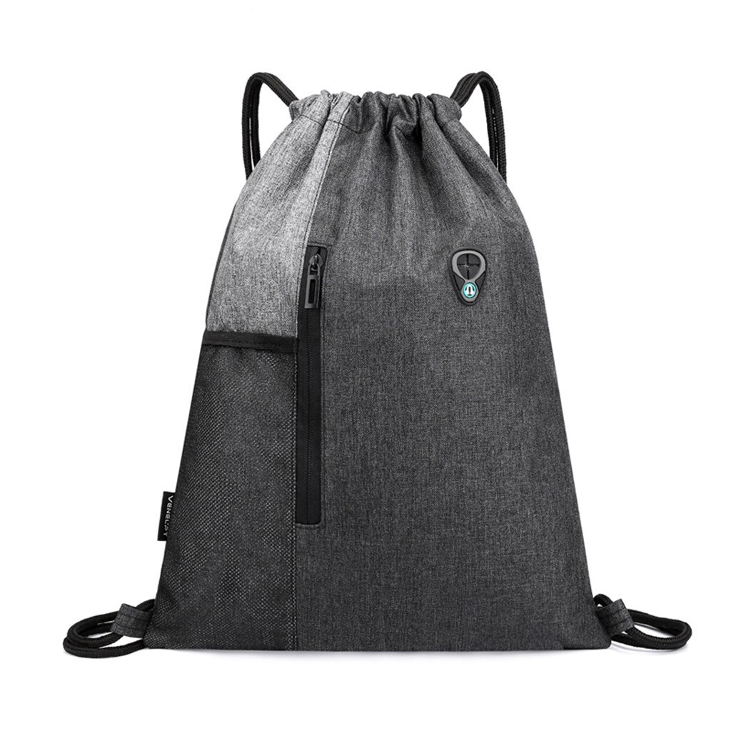 Mode Trekkoord Rugzak Casual Unisex Bundel Touw Sport Rugzak Schooltassen Reizen Strand Tassen Mochila Feminina Escolar # Y2: Grijs