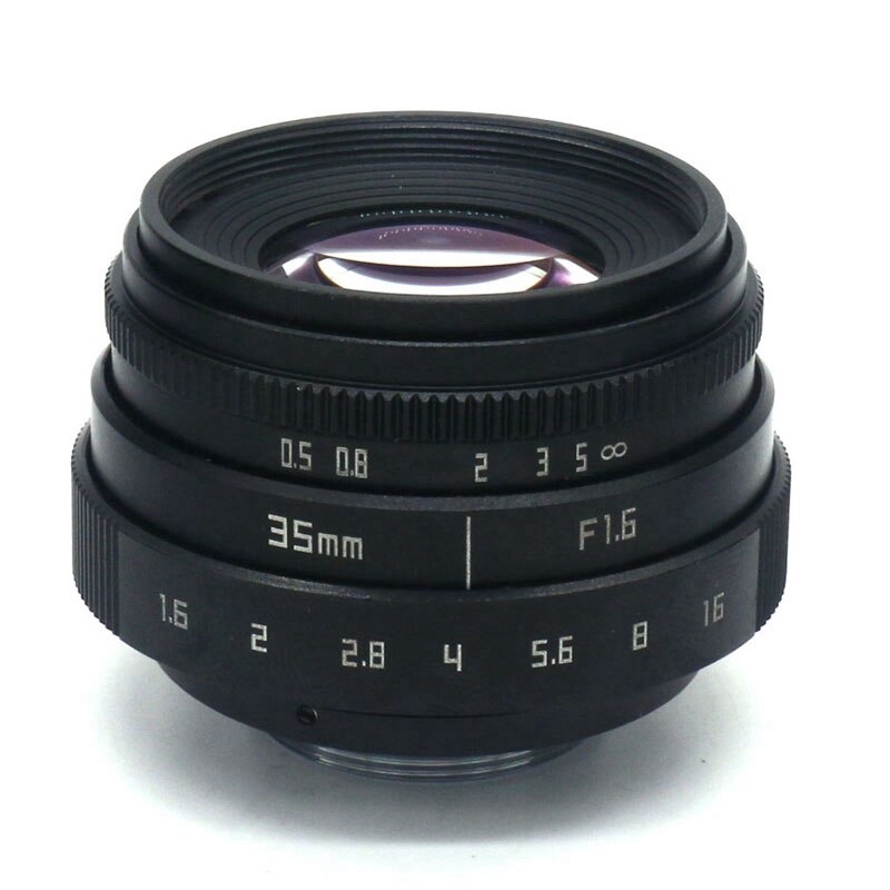 35mm F1.6 C monture objectif de caméra avec anneau adaptateur pour PanasOnic Olympus stylo E-P6 / E-PL7 / E-PL6 / E-PL5 Etc.