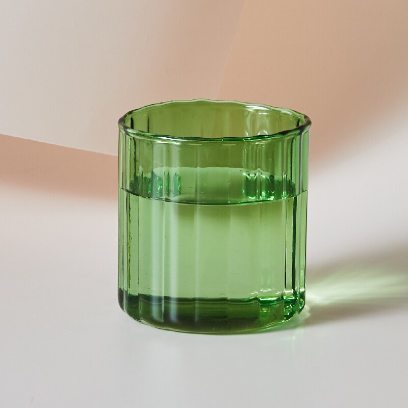 6 farger glass kopper varmebestandig glass kopp brygge krus stripe glass te kontor juice kaffe melk krus familie kopper: 1pc grønne