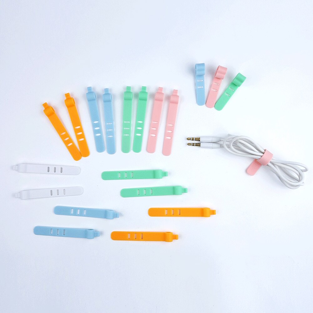 Silicone Tie Cable Organizer Phone Cable Multipurpose Winder Holder Clip For Mouse Earphone Wire Organizer 2Pcs/Lot