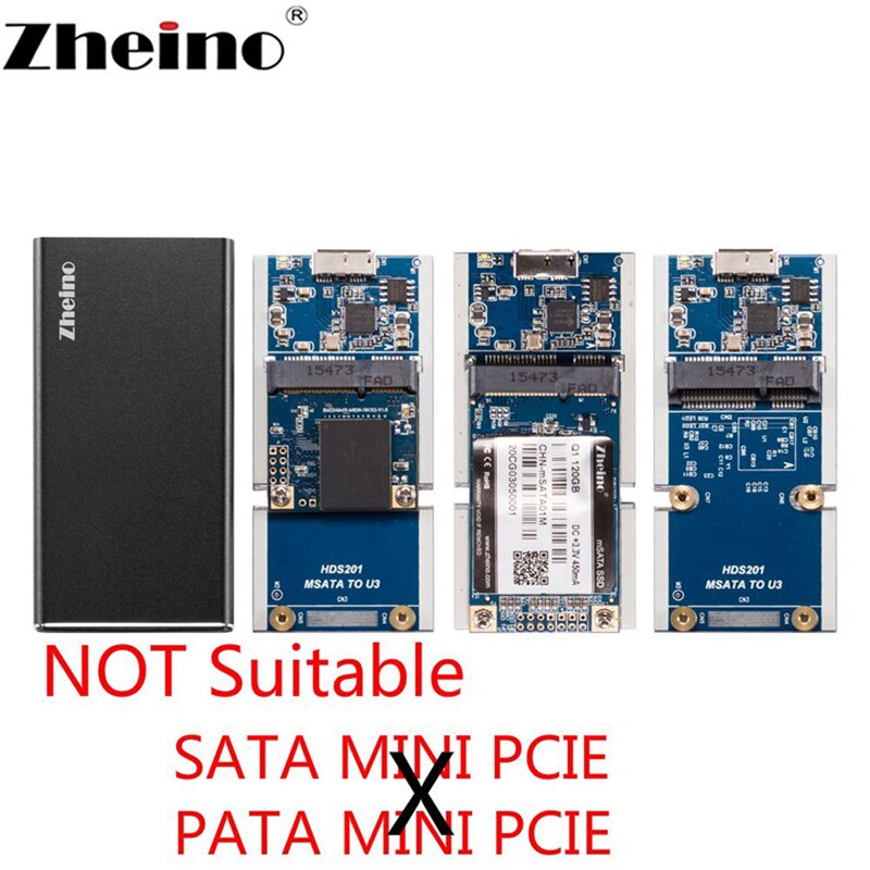 Zheino Usb 3.0 Naar Msata Ssd Mini Case Aluminium Externe Behuizing Voor Msata/Half Size Ssd