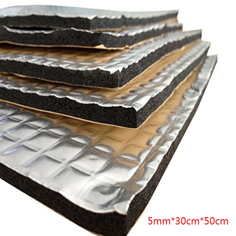 30x50 cm Upgrade zelfklevende Aluminium Plaat Geluidsisolatie voor auto Rubber Plastic Katoen thermische isolator fire bescherming