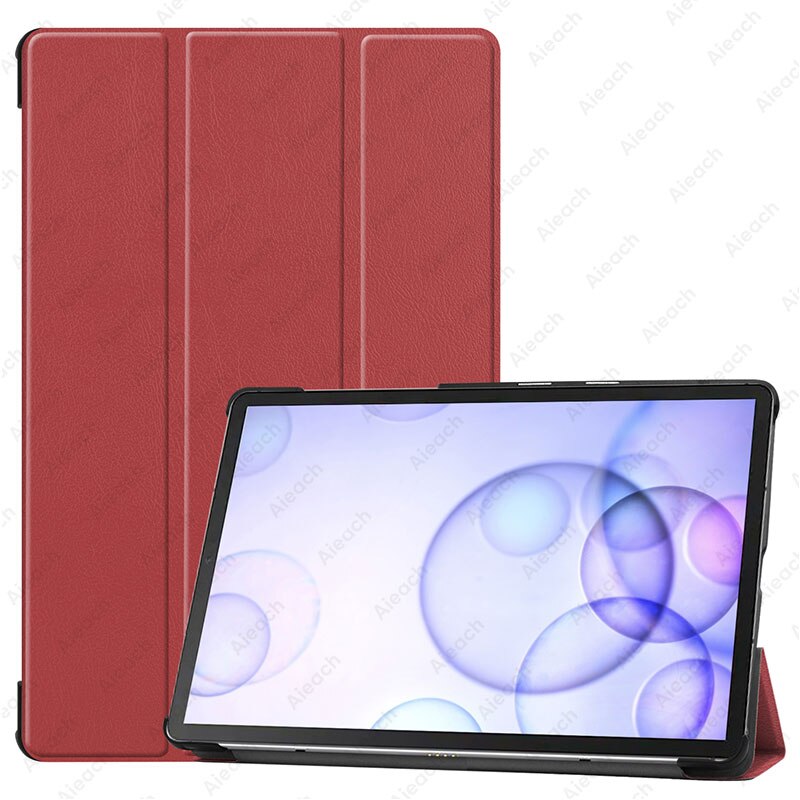 For Samsung Galaxy Tab S6 10.5 SM-T860 SM-T865 Case Magnetic Stand Cover For Galaxy Tab S6 10.5 Tablet Case Funda Capa: Red wine