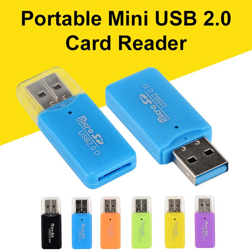 Mini Draagbare Kaartlezer Usb 2.0 Tf Micro Sd Geheugenkaart Lezer Voor Pc Laptop Computer Card Writer Adapter Flash drive