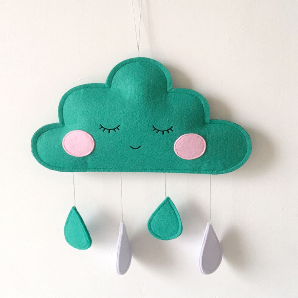 INS Baby Room Decor Kids Bedroom Clouds Hanging Ornaments Newborn Bumpers in the Crib Water Droplets Room Additions Decoration