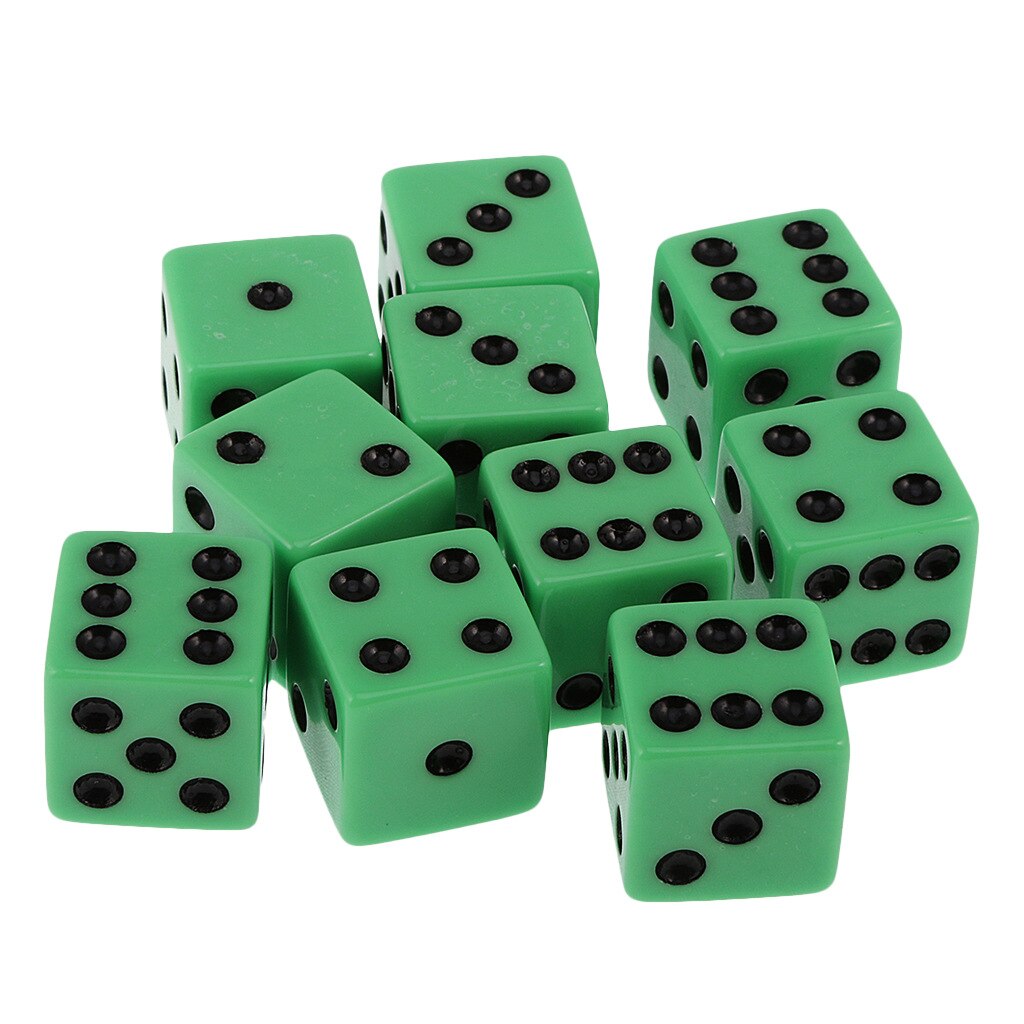 10 pz/pacco nuova resina dadi rosso 16mm punto nero angoli quadrati cubi di alta qualità Boutique gioco dadi