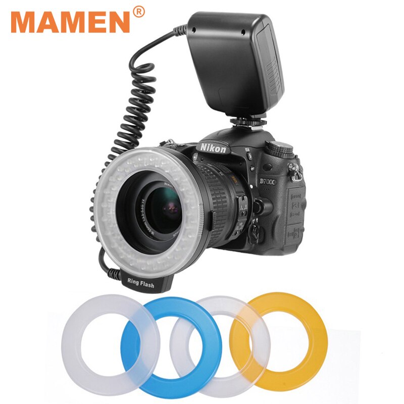 Mamen Macro Led Ring Flash Light Camera Lcd-scherm Speedlite Fotografische Licht Voor Sony Nikon Canon 60D 80D 600D 1300D 70D