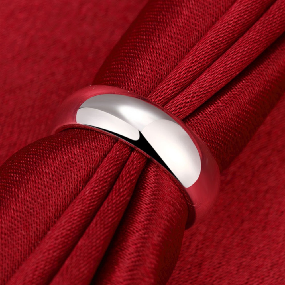 Anillos de plata de ley 925 de , anillos circulares simples a la para mujer, joyería de , tamaño 5 6 7 8 9 10