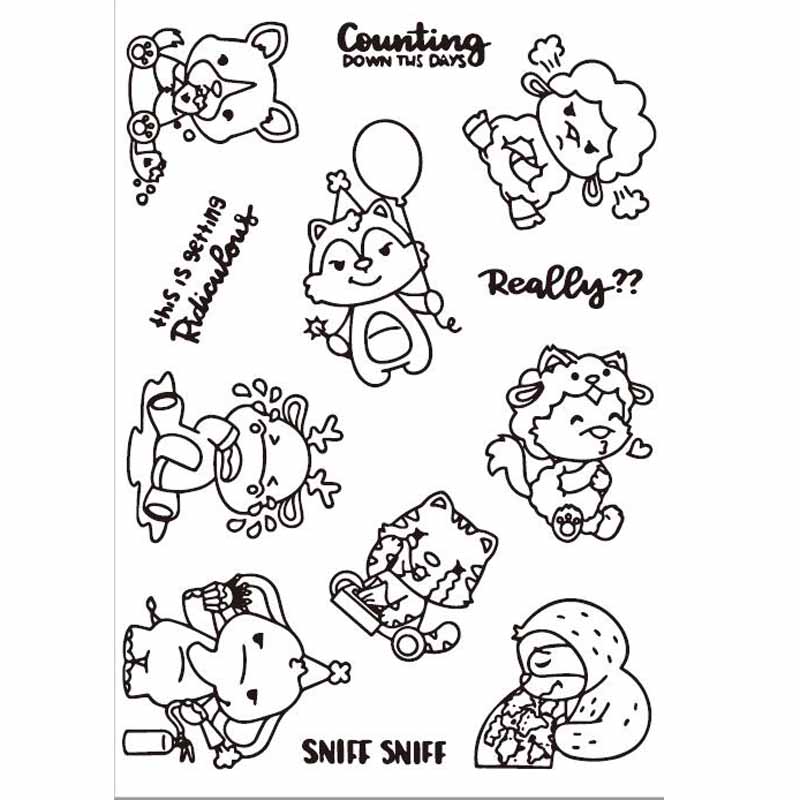 Zfparty söt genomskinlig klar silikonstämpel/sigill för gör-det-själv scrapbooking/fotoalbum dekorativ klar stämpel: 26