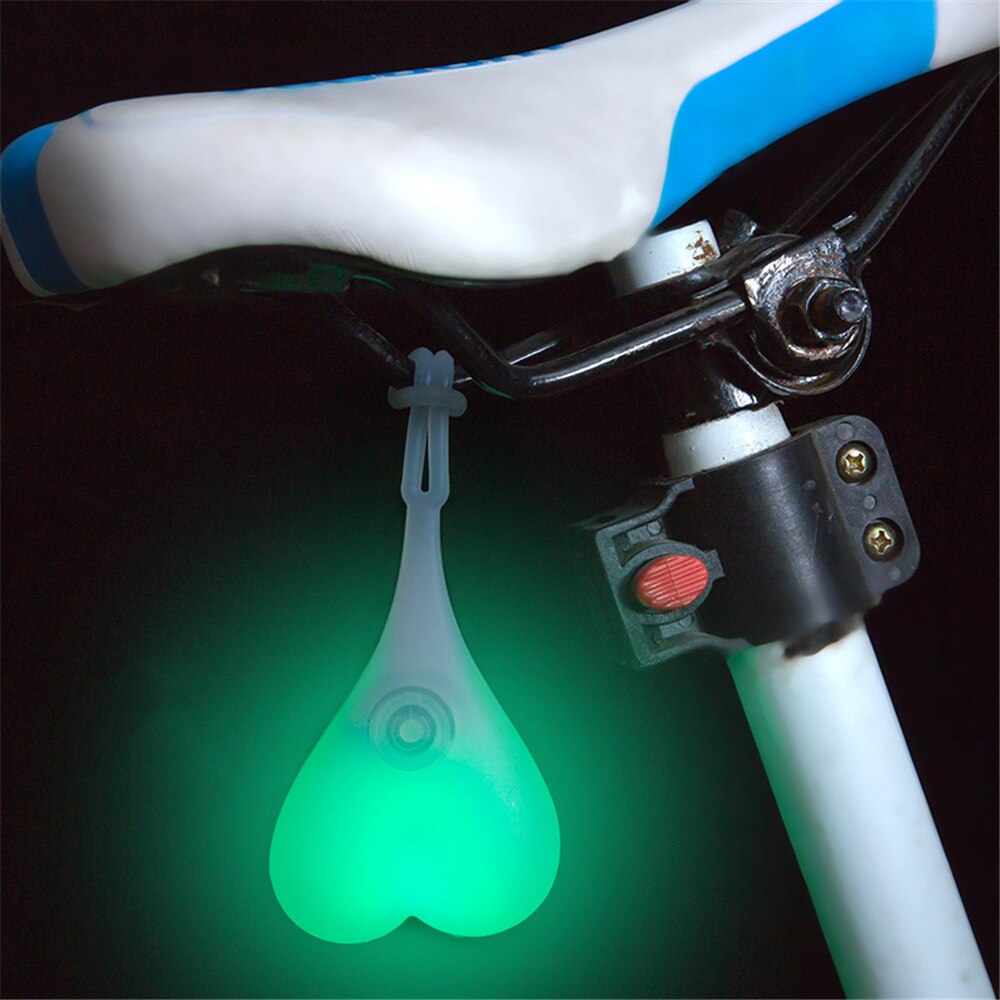 Bike Light Heart Shape Cycling Balls Tail Waterproof Silicone Bicycle Taillight Rear Lights Night Warning Led Seat Back Egg Lamp