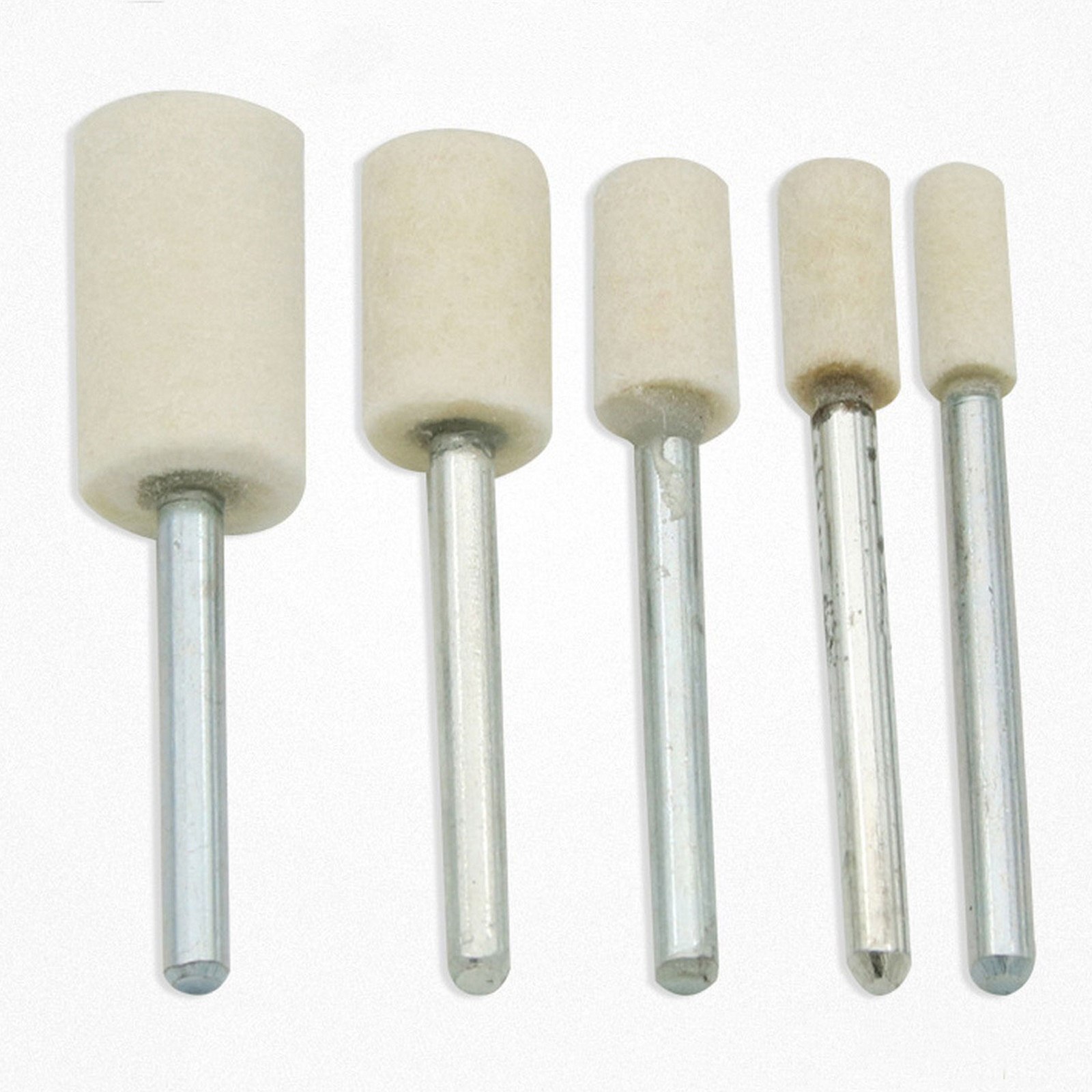 100Pcs Wool Felt Mounted Polishing Buffing Wheel OD 3-20mm Grinding Head for Dremel Drill Rotary Tool 3mm Shank