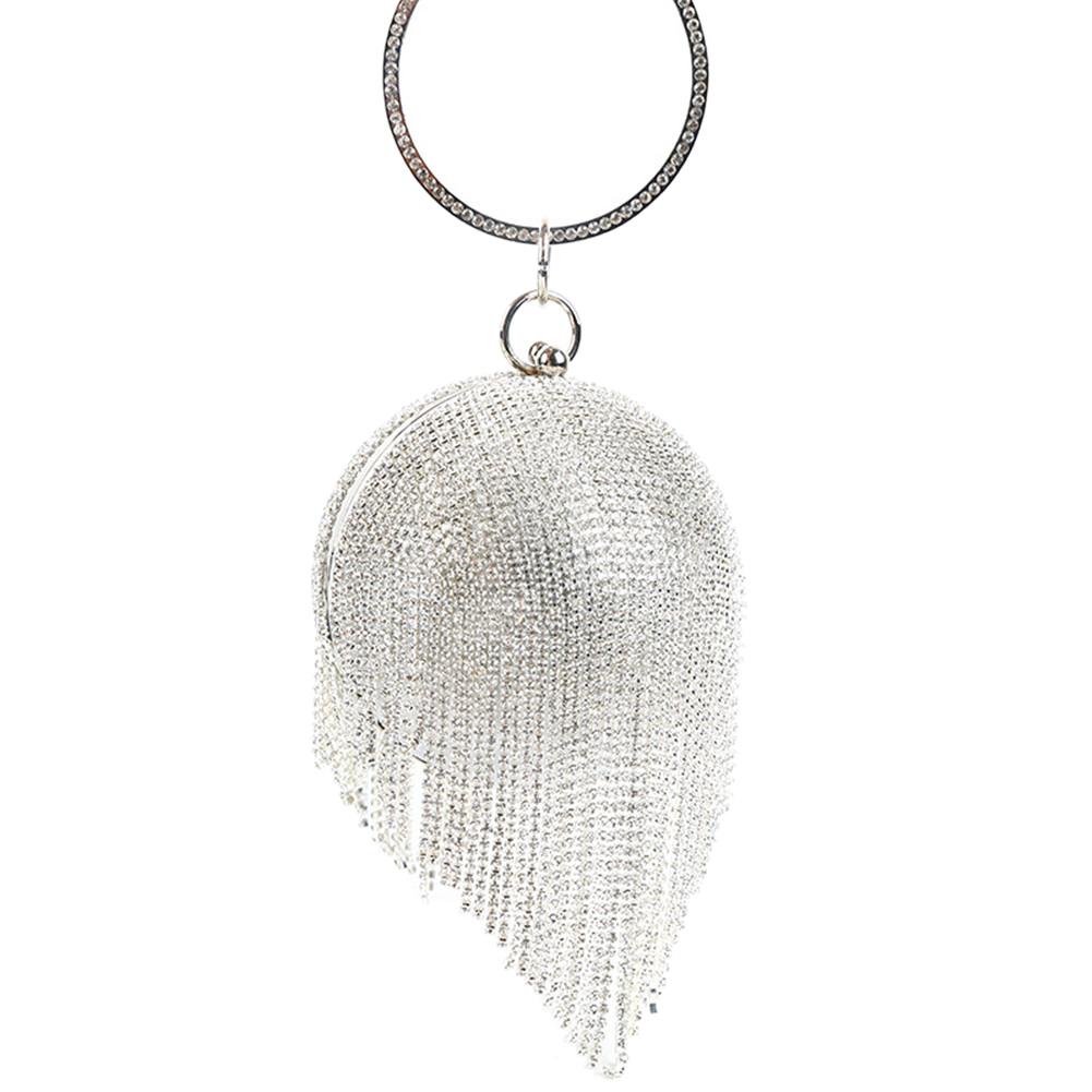 Vintage Frauen Abend Tasche Metall Kette Mini Runde Ball Taschen Bankett Party Schulter Umhängetaschen Kupplungen Rund Käfig Handtasche