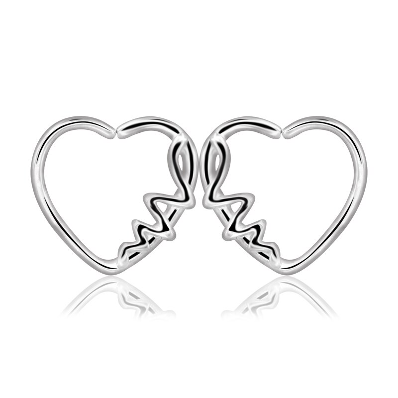 Punk Body Piercing Nose Cartilage Heart Right Closure Daith Cartil Tragus Hinged Segment Ring Body Jewelry Earrings 5 Style: SKU-CY1792