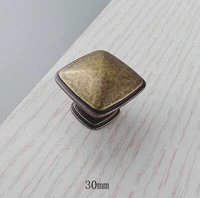 Tiradores Vintage de bronce amarillo para muebles de cocina, pomos de puerta corredera para cajón, armario, tocador, tirador de empuje: 30mm