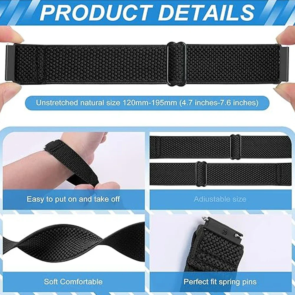 20 x 22mm rem til suunto 5 / 9 peak pro dlc-rem suunto race s/vertical/ocean smartwatch-armbånd flettet nylonrem korrea