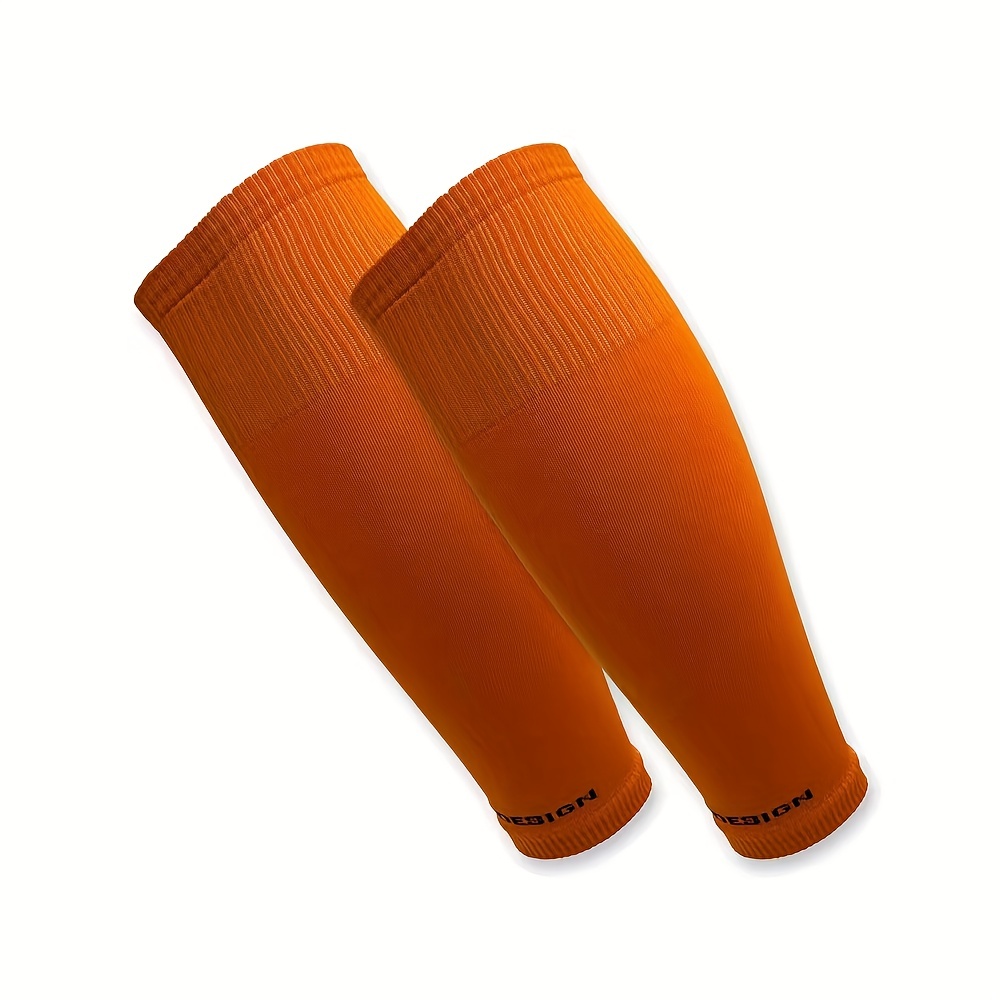 Cubierta de calcetines de fútbol de compresión, calentadores de piernas de compresión, calcetines de pantorrilla con absorción de sudor: Naranja