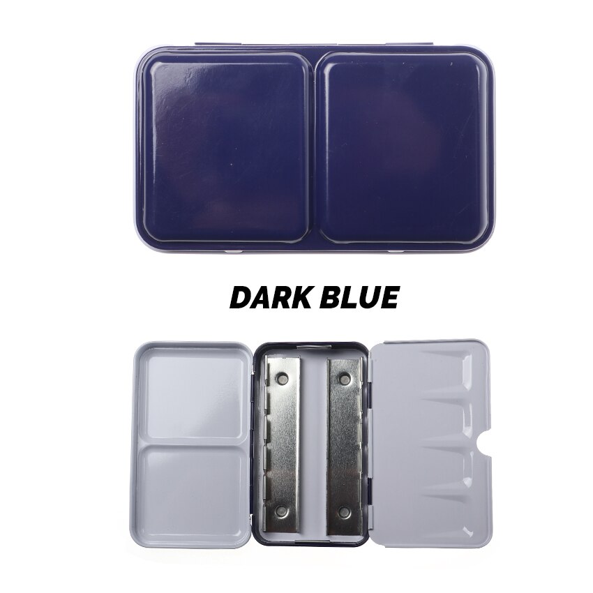 Bianyo Aquarel Half Pan Tray Blikken Doos Lege Refil Water Kleur Palet Schilderij Verf Lade Voor Kunstenaar Schilderen Leveringen: Dark Blue