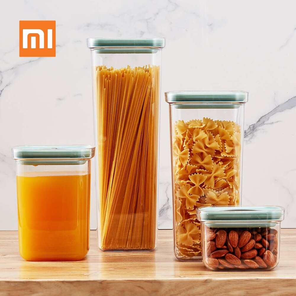 Xiaomi Youpin BergHOFF Lebensmittel Lagerung Panzer 2,4 L Küche Dichtung Topf essen Dosen Feuchtigkeits Frische Lagerung Kasten Glas Versiegelt Können