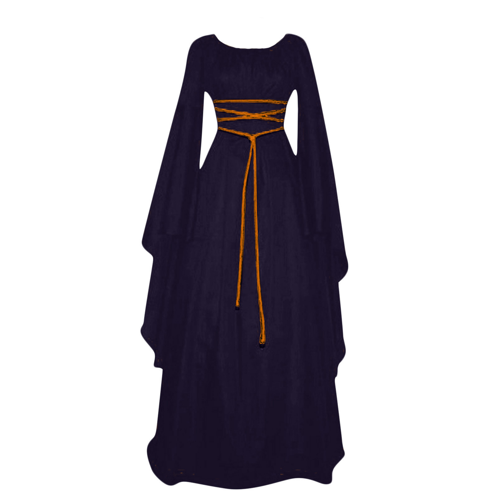 Vrouwen Middelbare Leeftijd Vintage Kostuums Sexy Lange Mouw Veters Middeleeuwse Gotische Vloer Lengte Jurken Cosplay Retro Lange Maxi Jurk