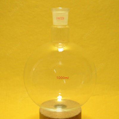 1000ml,24/29,1-neck,Round Bottom Glass Flask,Single Neck,1L ,Lab Boiling Flask