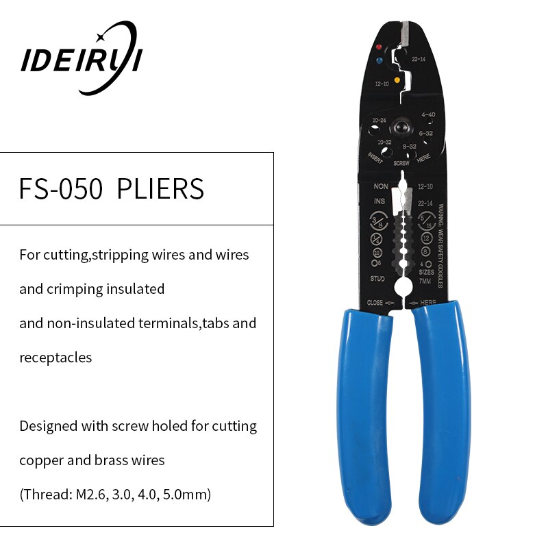 Alicates de prensado multiherramienta, combinación de terminales eléctricos, pelacables de corte, Alicates eléctricos, FS-051,