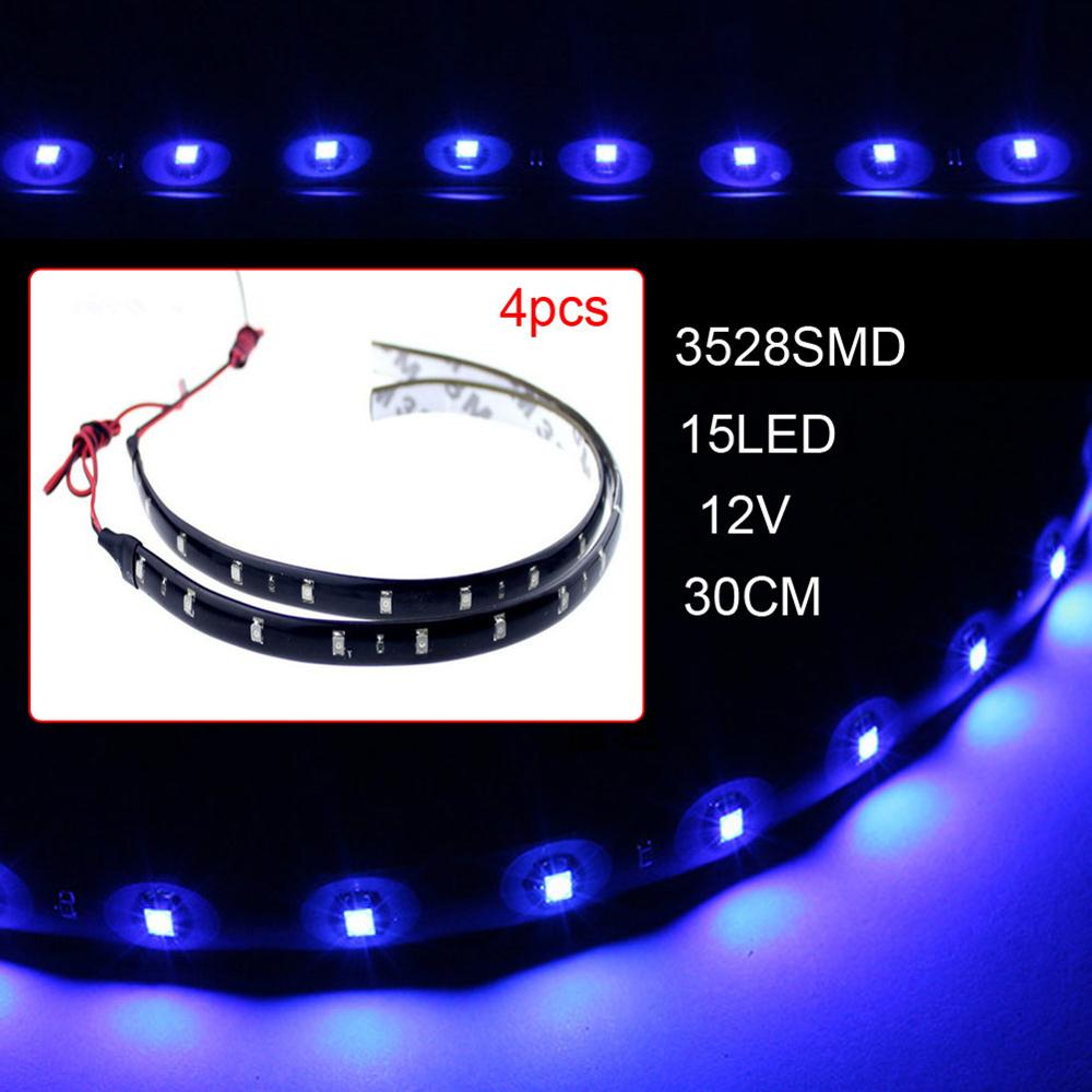 One Strip Motorcycle 30CM DRL Flexible LED Light Eyeline Waterproof 12V Driving Lights I.476519279