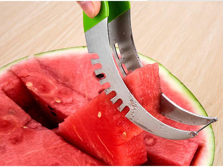ORGANBOO 1 ST anti-skid groen handvat watermeloen slicer rvs fruit mes gesneden watermeloen cutter gadget