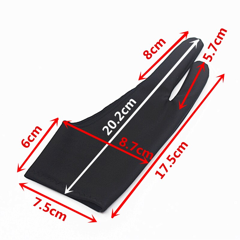 100Pcs Kunstenaar Handschoen Voor Tekening Zwart 2 Vinger Anti-Fouling Schilderen Digitale Tablet Schrijven Handschoen Voor Art studenten