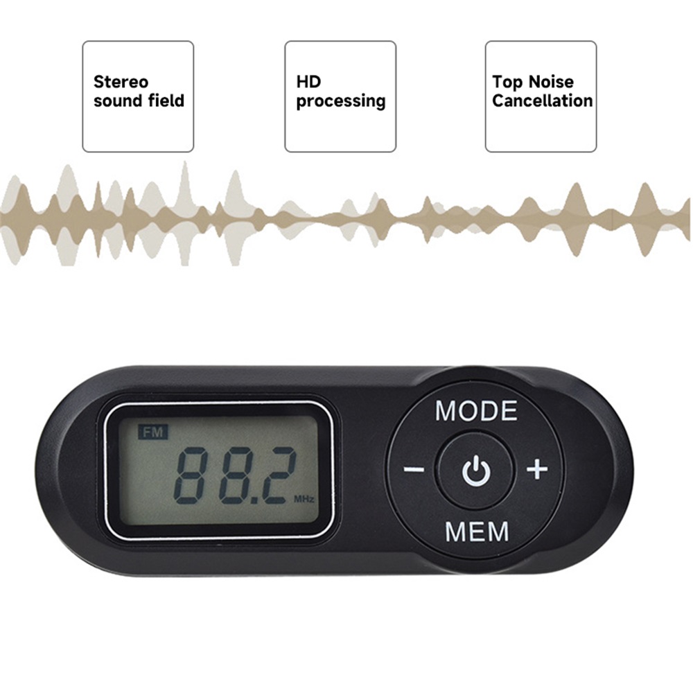 Portable Mini FM Radio Digital Display FM Receiver Retro FM Player Style DSP with Headphones Lanyard Radio Stations Speaker
