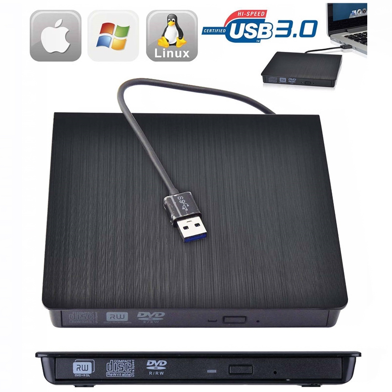 2 in 1 Type-C USB 3.0 External DVD Drive Reader Portable Ultra Slim DVD-RW CD Player Burner Writer Reader For Laptop Desktop PC