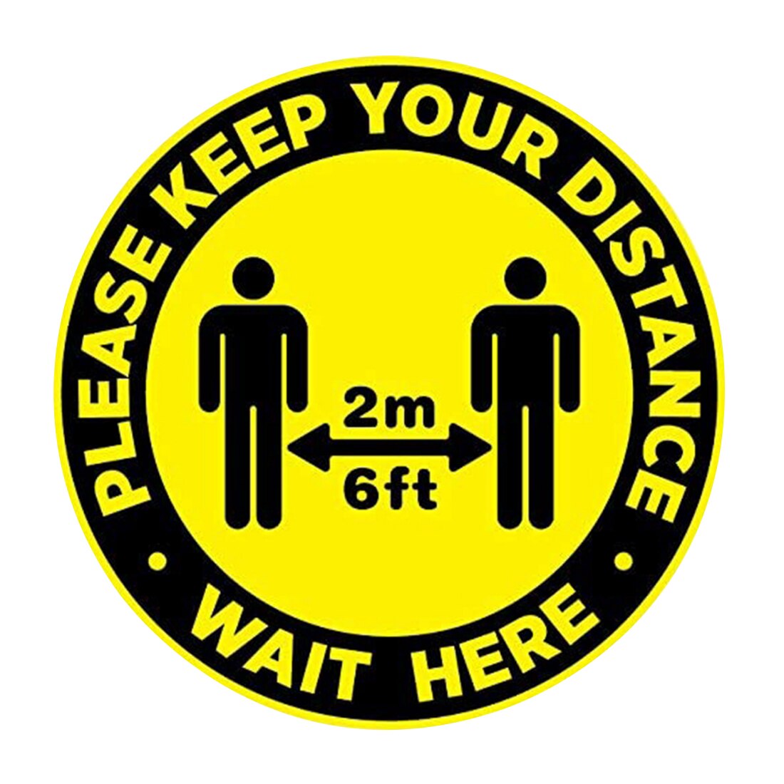 Floor Stickers Safety Sign Warning Self Adhesive Weather Resistant PVC Non Slip Station Notice Keep Distance Supermarket